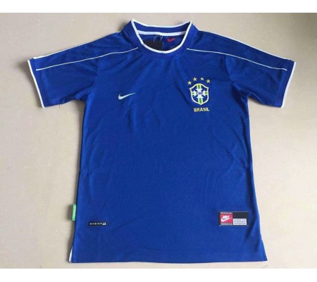 Brazil 1998 World Cup Away Blue Soccer Jersey